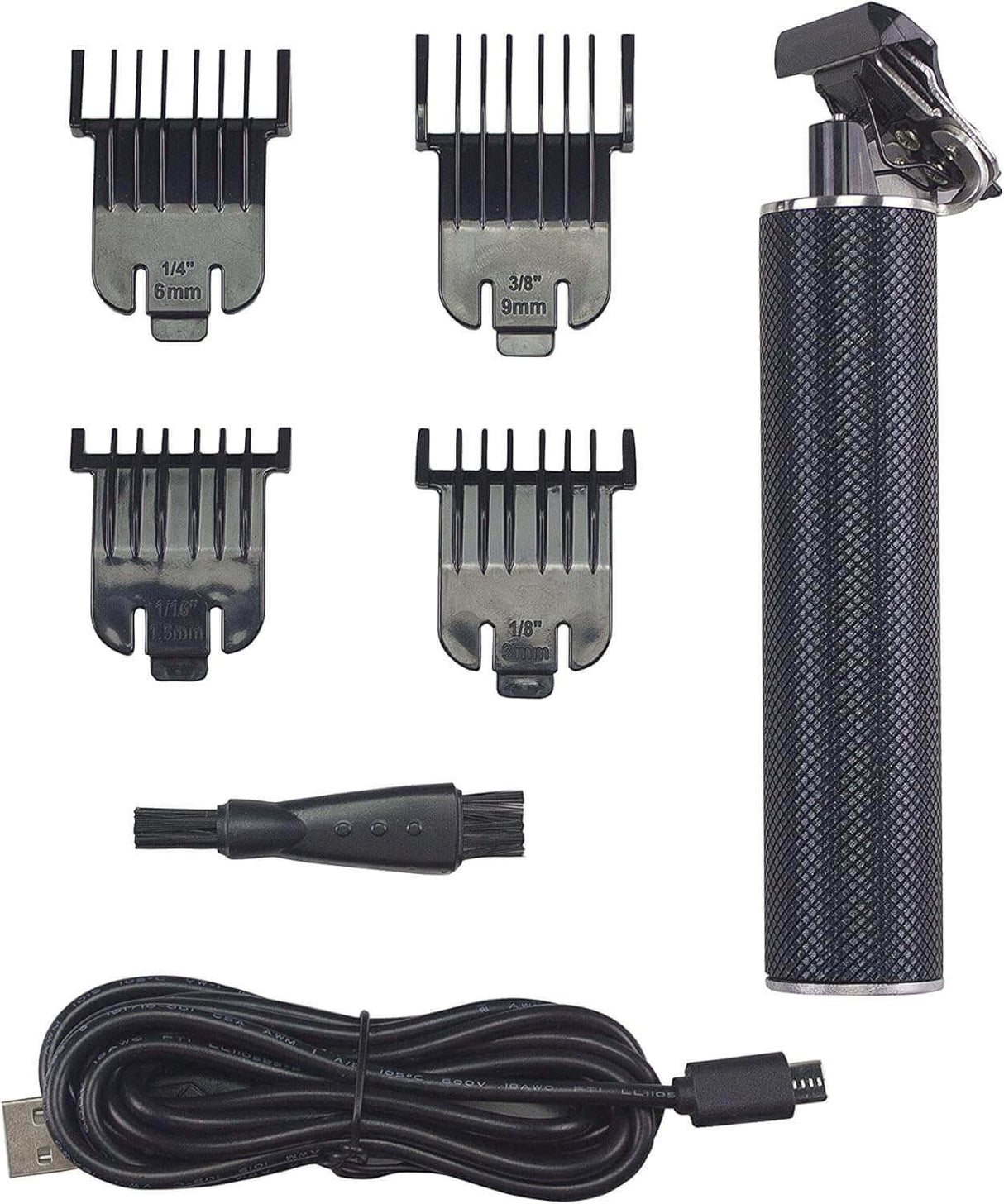 Beper P304CAP001 Präzisions-Haarschneider & Barttrimmer, wiederaufladbar, Edelstahl, Schwarz, IPX5, 4 Aufsteckkämme