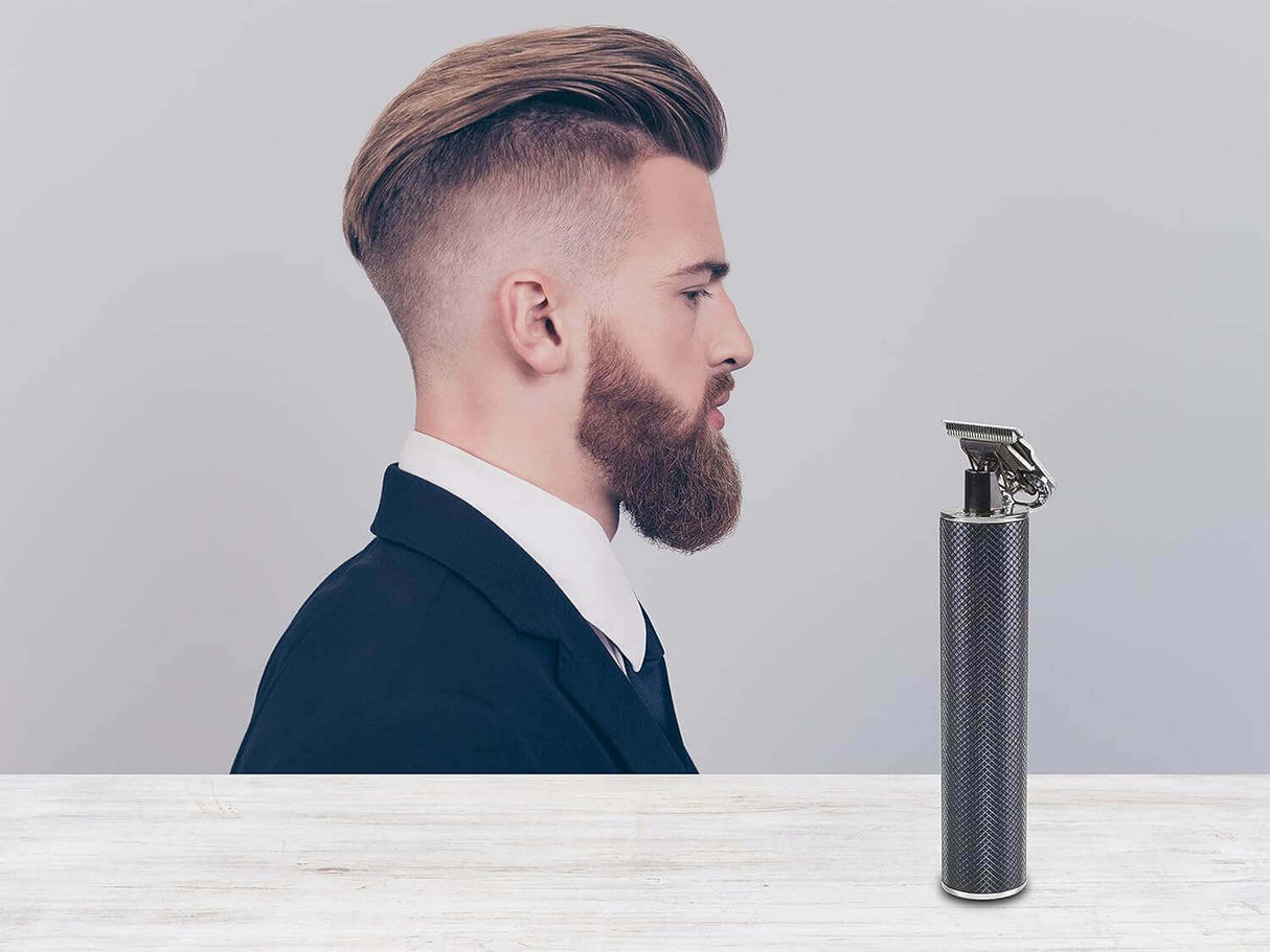 Beper P304CAP001 Präzisions-Haarschneider & Barttrimmer, wiederaufladbar, Edelstahl, Schwarz, IPX5, 4 Aufsteckkämme