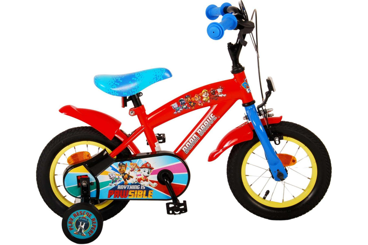 Volare Paw Patrol Kinderfahrrad - Jungen - 12 Zoll - Rot / Blau