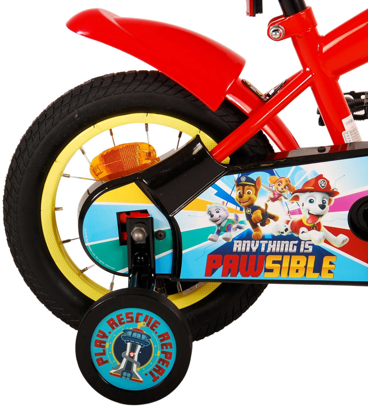 Volare Paw Patrol Kinderfahrrad - Jungen - 12 Zoll - Rot / Blau