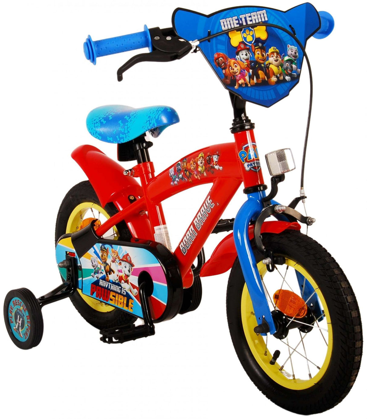 Volare Paw Patrol Kinderfahrrad - Jungen - 12 Zoll - Rot / Blau