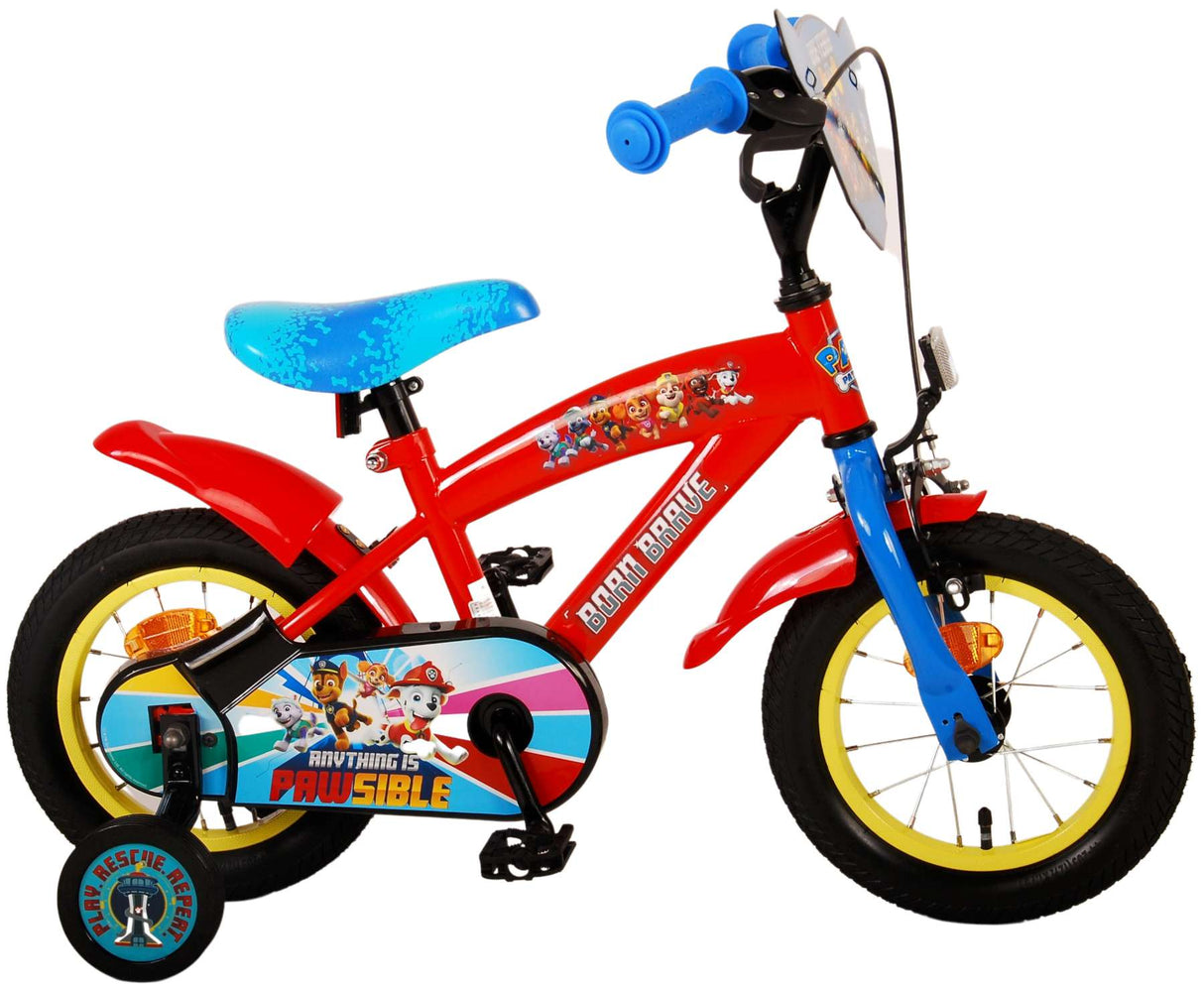Volare Paw Patrol Kinderfahrrad - Jungen - 12 Zoll - Rot / Blau