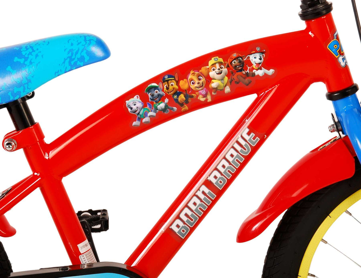 Paw Patrol Kinderfahrrad - Jungen - 16 Zoll - Rot Blau