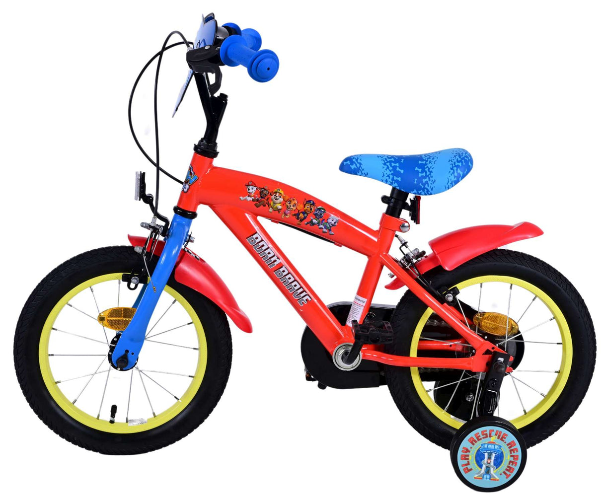 Volare Paw Patrol 21510 14-Zoll-Kinderfahrrad Rot Blau mit zwei Handbremsen - Sicherheit, Komfort und Spaß für jedes Kind!