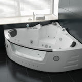 PureHaven Whirlpool 140x140 cm Wasserfall Heizung Lichttherapie Soundsystem Reinigungsprogramm Bluetooth-Soundsystem