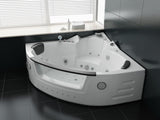 PureHaven Whirlpool 140x140 cm Wasserfall Heizung Lichttherapie Soundsystem Reinigungsprogramm Bluetooth-Soundsystem
