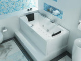 PureHaven Whirlpool 182x90cm Heizung Reinigungsprogramm & Lichttherapie Wasserfall Bluetooth-fähiges Soundsystem