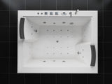 PureHaven Whirlpool 180x142cm Heizung Reinigungsprogramm & Lichttherapie Wasserfall Bluetooth-fähiges Soundsystem