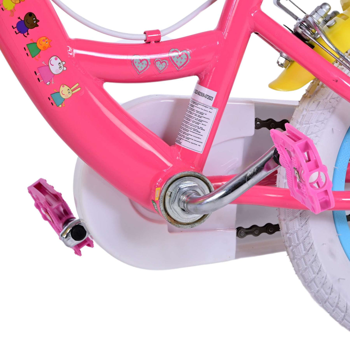 Volare Peppa Pig 12-Zoll-Kinderfahrrad Pink mit abnehmbaren Stützrädern und zwei Handbremsen - Sicherheit und Komfort