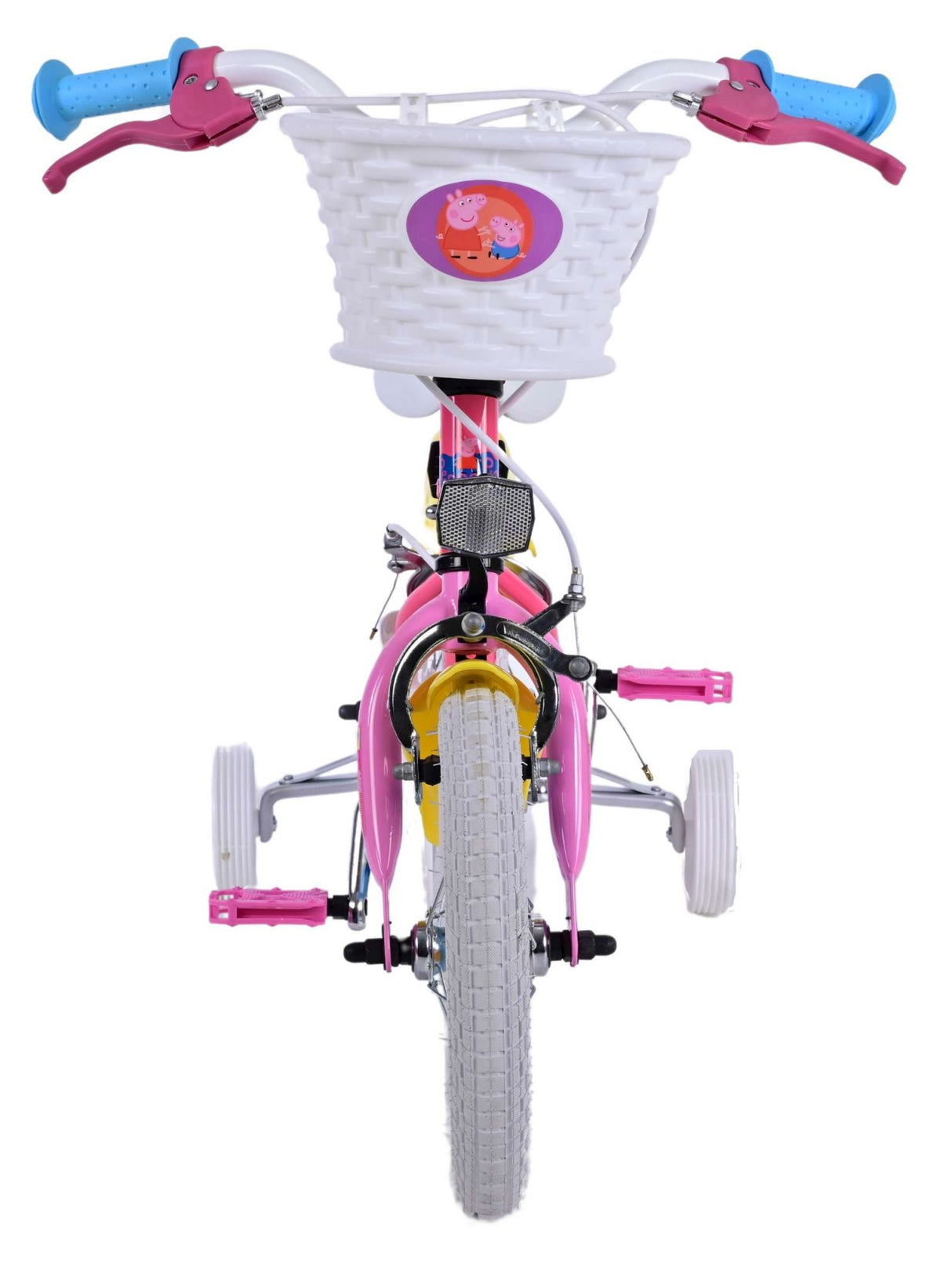 Volare Peppa Pig 12-Zoll-Kinderfahrrad Pink mit abnehmbaren Stützrädern und zwei Handbremsen - Sicherheit und Komfort