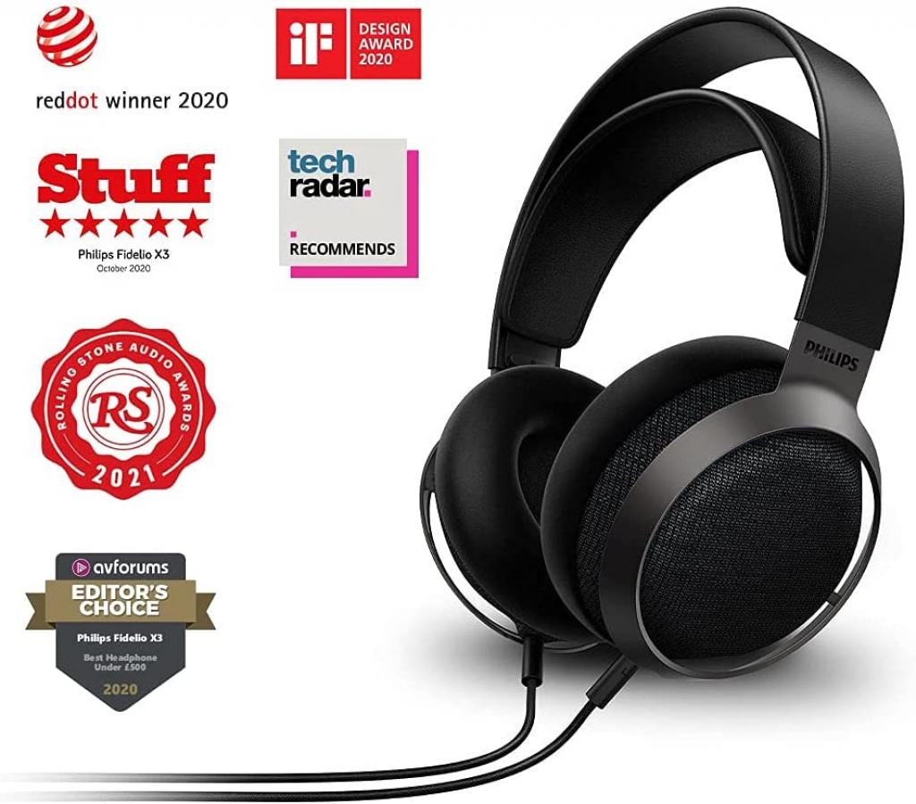 Philips Fidelio X3/00 Over Ear Kopfhörer mit 50-mm-Akustik-Treiber - High Resolution Audio