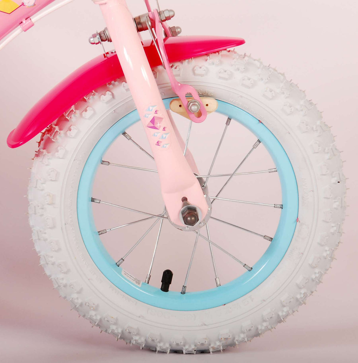 Volare Disney Princess Kinderfahrrad - Mädchen - 12 Zoll - Rosa - Zwei Handbremsen