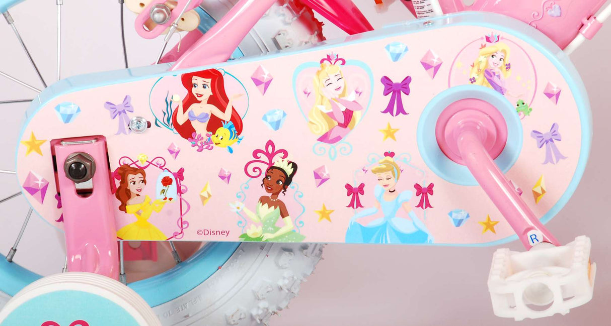 Volare Disney Princess Kinderfahrrad - Mädchen - 12 Zoll - Rosa - Zwei Handbremsen