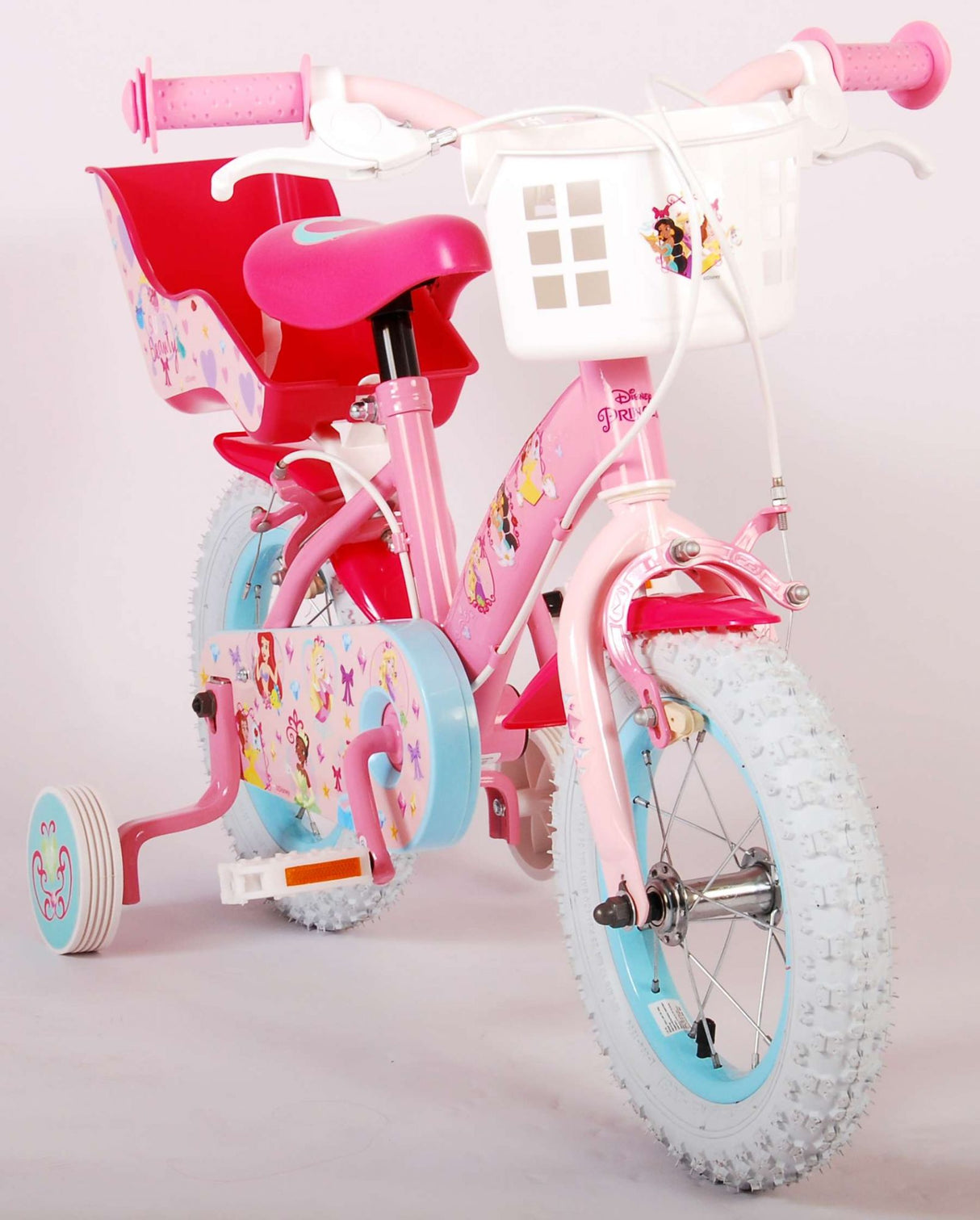 Volare Disney Princess Kinderfahrrad - Mädchen - 12 Zoll - Rosa - Zwei Handbremsen