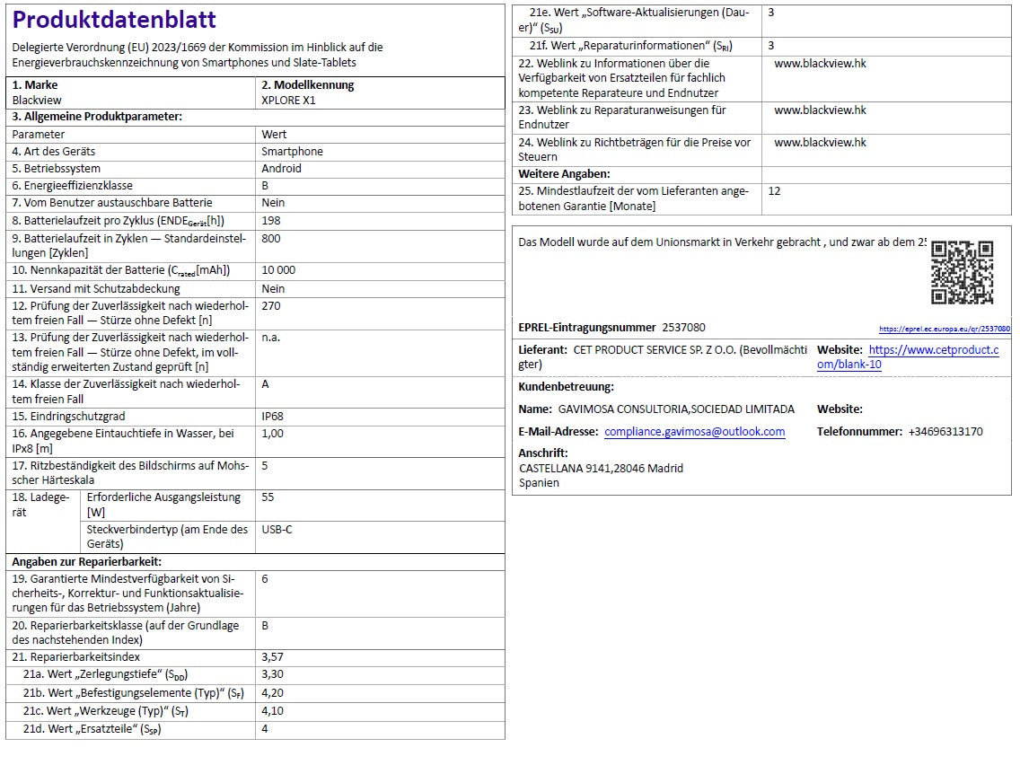 Produktdatenblatt