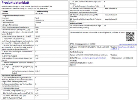 Produktdatenblatt