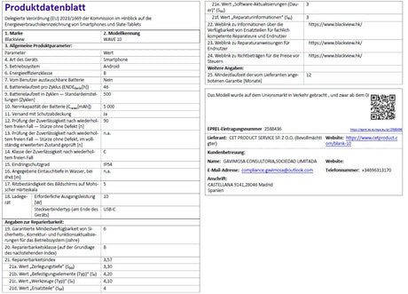 Produktdatenblatt