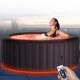 Purehaven MSPA Aufblasbarer Whirlpool Aurora für 6 Personen | 138 Massagedüsen, LED-Beleuchtung, PTC-Heizung, UVC-Desinfektion, Outdoor Spa