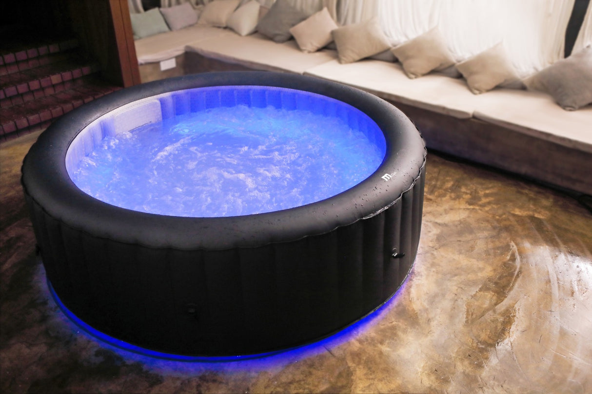 Purehaven MSPA Aufblasbarer Whirlpool Aurora für 6 Personen | 138 Massagedüsen, LED-Beleuchtung, PTC-Heizung, UVC-Desinfektion, Outdoor Spa
