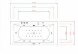 PureHaven Whirlpool 182x90cm Heizung Reinigungsprogramm & Lichttherapie Wasserfall Bluetooth-fähiges Soundsystem