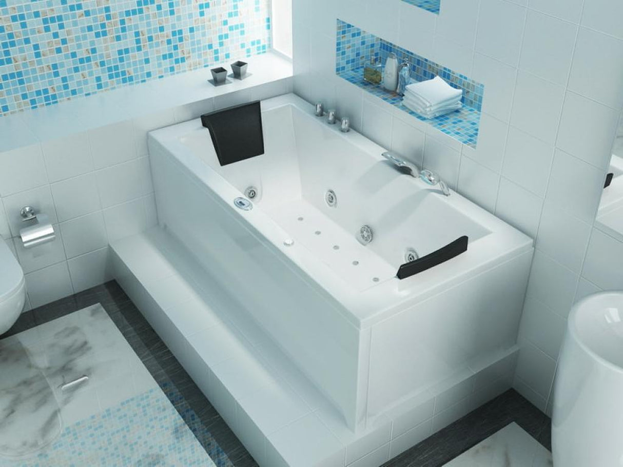 PureHaven Whirlpool 182x90cm Heizung Reinigungsprogramm & Lichttherapie Wasserfall Bluetooth-fähiges Soundsystem