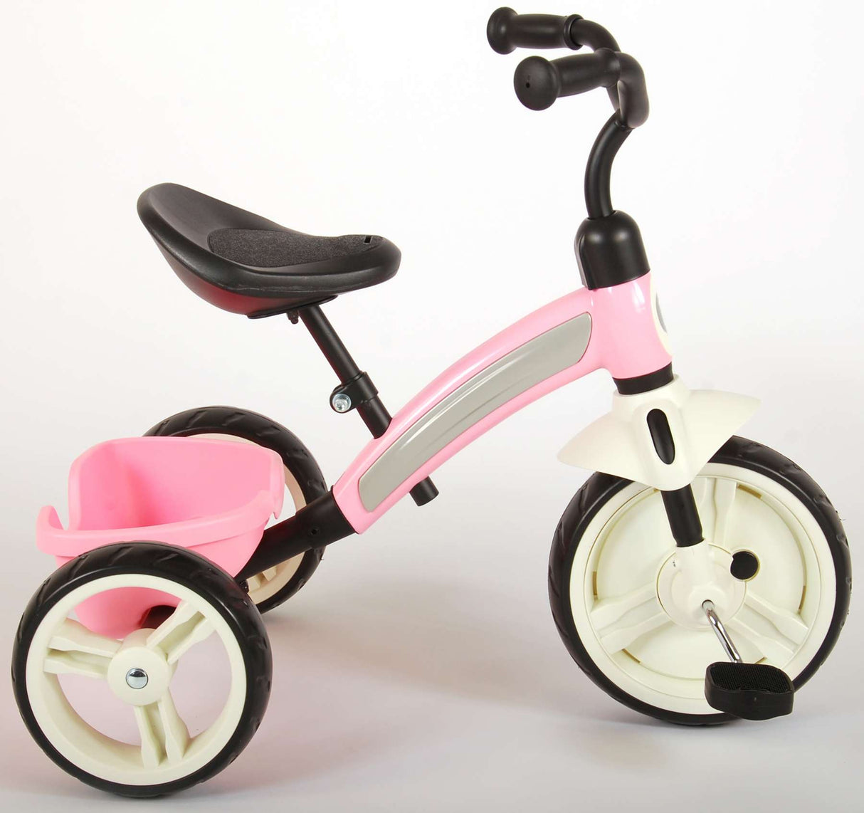 B-WARE - QPlay Elite-Dreirad Rosa - Verstellbarer Sitz, Lenkrad und starke EVA-Räder, faltbar und praktisch, 2-6 Jahren