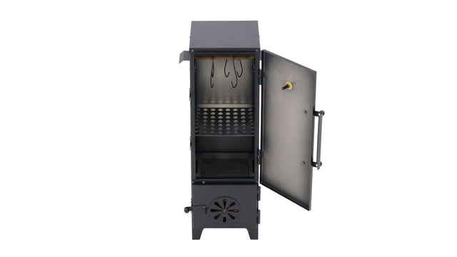 Räucherofen DUO frontal mit geöffneter Tür