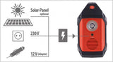 Vorder- und RÃ¼ckseite der revolt HSG-420 Solarpanel Powerbank Powerstation