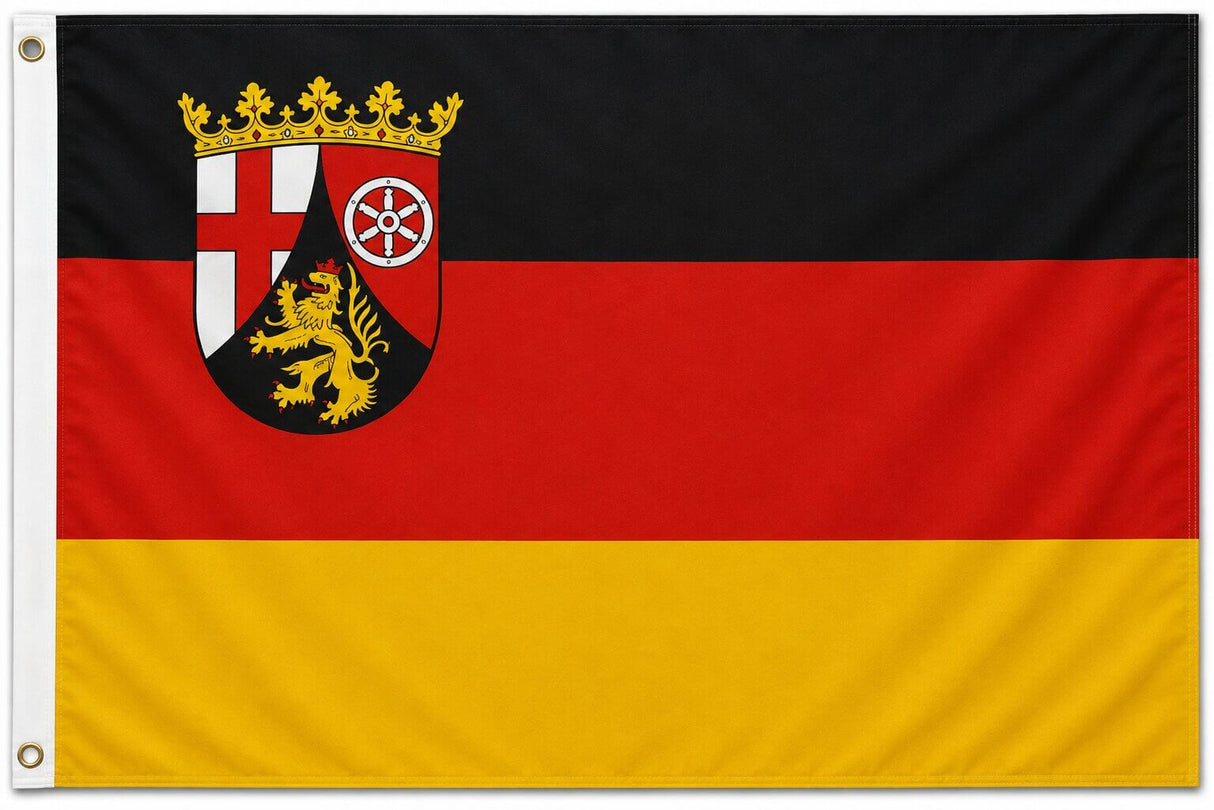 Flagge Rheinland-Pfalz 90 x 150 cm Fahne mit 2 Ösen 100g/m² Stoffgewicht Hissflagge