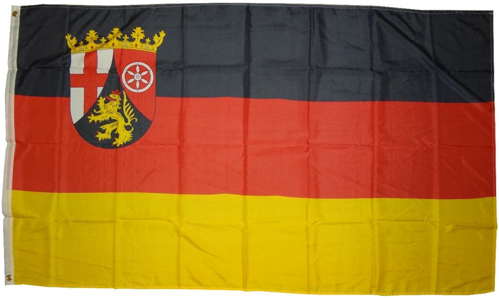 Flagge Rheinland-Pfalz 250 x 150 cm Fahne mit 3 Ösen 100g/m² Stoffgewicht Hissflagge