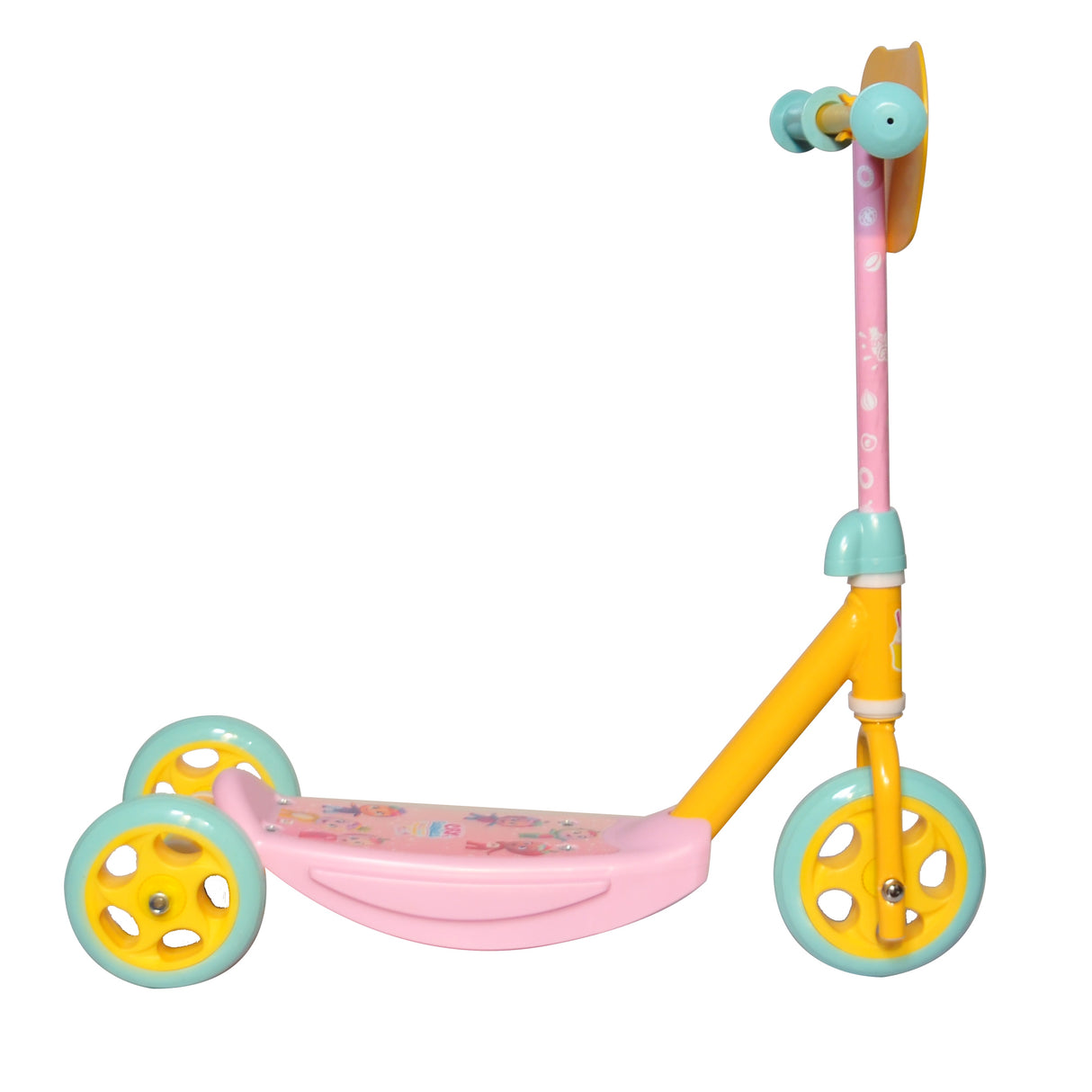 Cry Babies Roller/Scooter für Kinder in Gelb/Rosa - Ideal für Kinder von 2-6 Jahren!