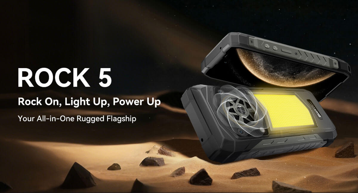 Besondere Hervorhebung der Taschenlampe des  Blackview Rock 5 Rugged Smartphones