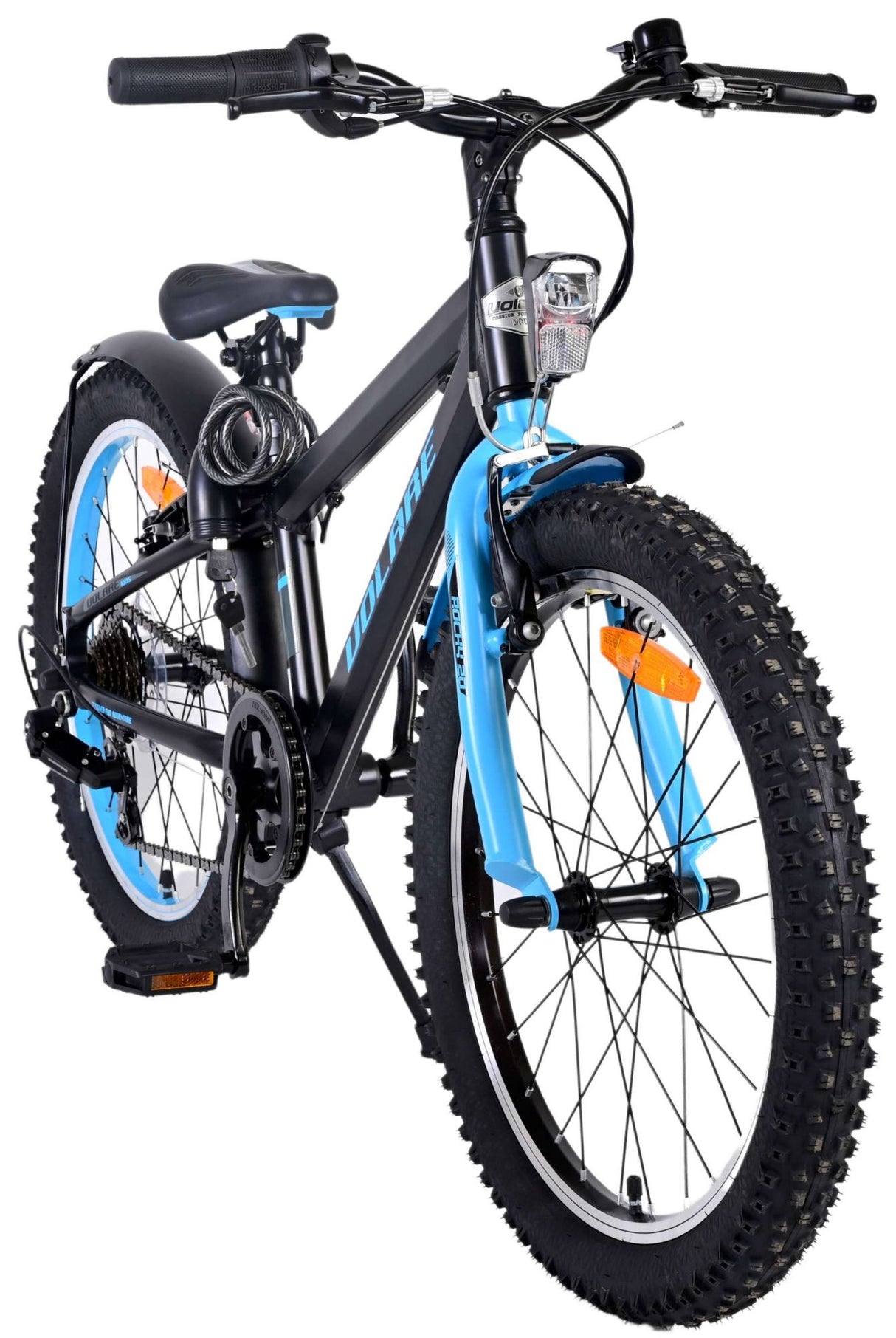 Volare Rocky Kinderfahrrad - 20 Zoll - Schwarz Blau - 95% fertig - 6 speed - Prime Collection