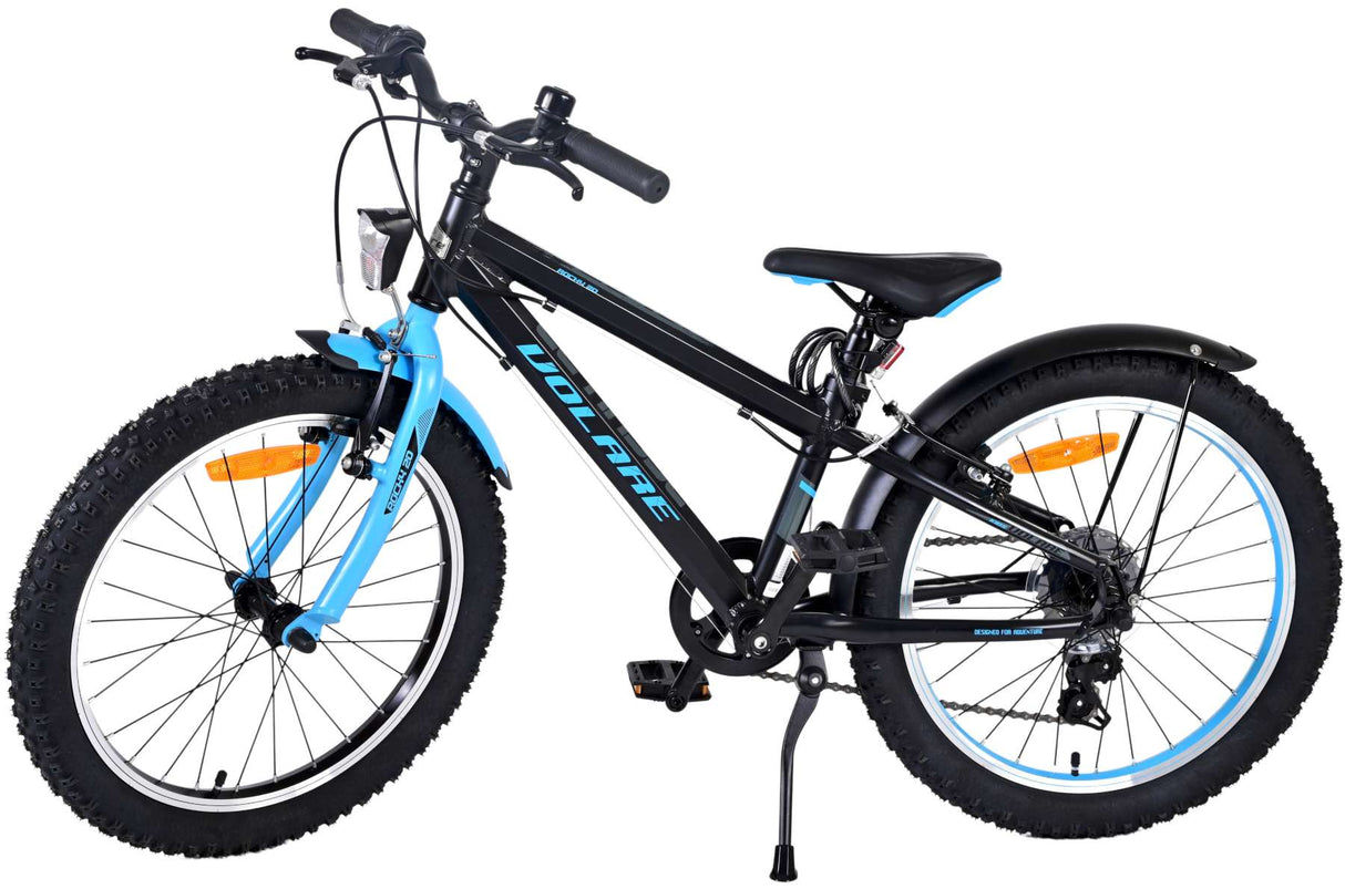 Volare Rocky Kinderfahrrad - 20 Zoll - Schwarz Blau - 95% fertig - 6 speed - Prime Collection