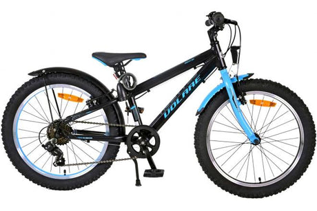 Volare Rocky 20 Zoll Kinderfahrrad, schwarz mit blauen Akzenten