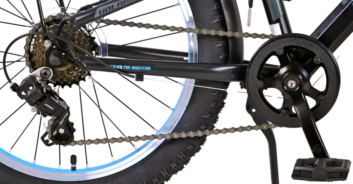 Volare Rocky Kinderfahrrad - 20 Zoll - Schwarz Blau - 95% fertig - 6 speed - Prime Collection