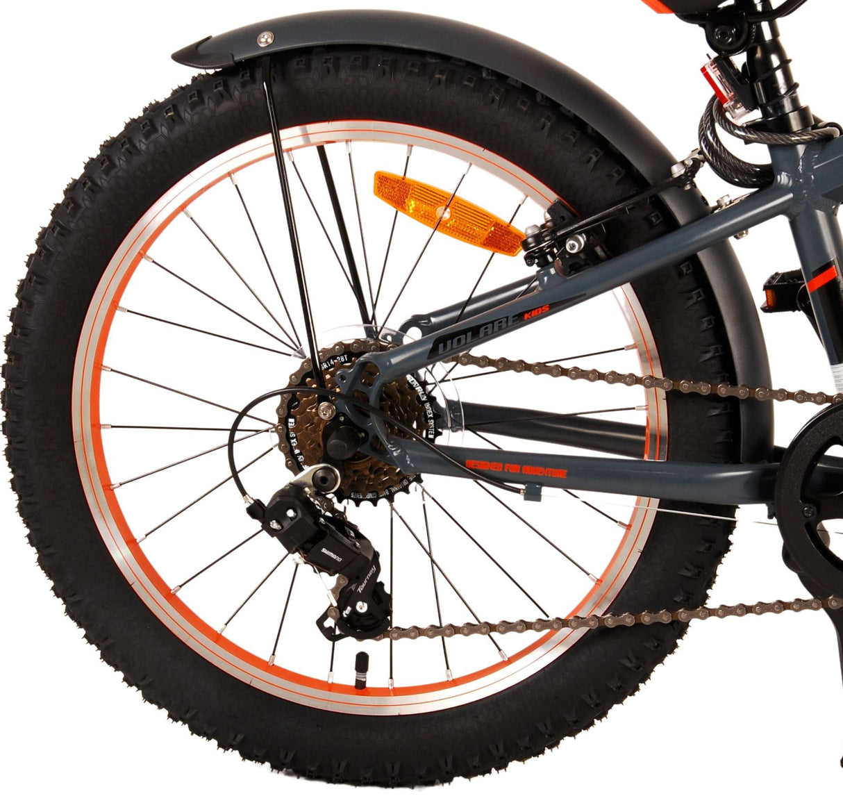 Volare Rocky Kinderfahrrad - 20 Zoll - Grau Orange - 6 speed - Prime Collection