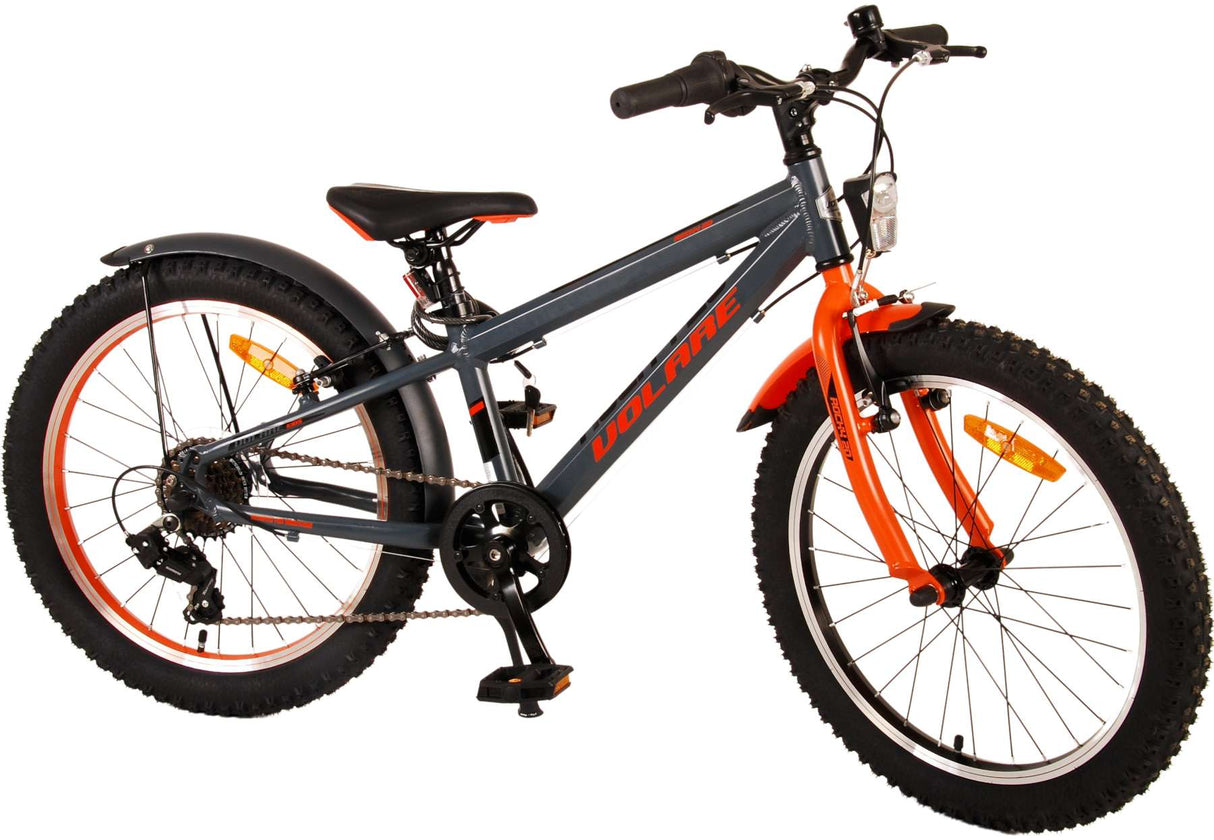 Volare Rocky Kinderfahrrad - 20 Zoll - Grau Orange - 6 speed - Prime Collection
