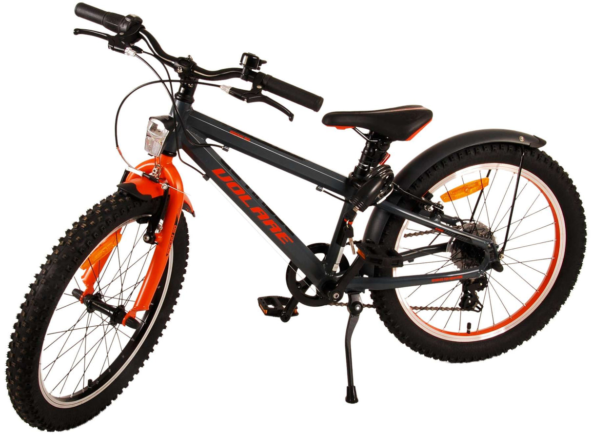 Volare Rocky Kinderfahrrad - 20 Zoll - Grau Orange - 6 speed - Prime Collection