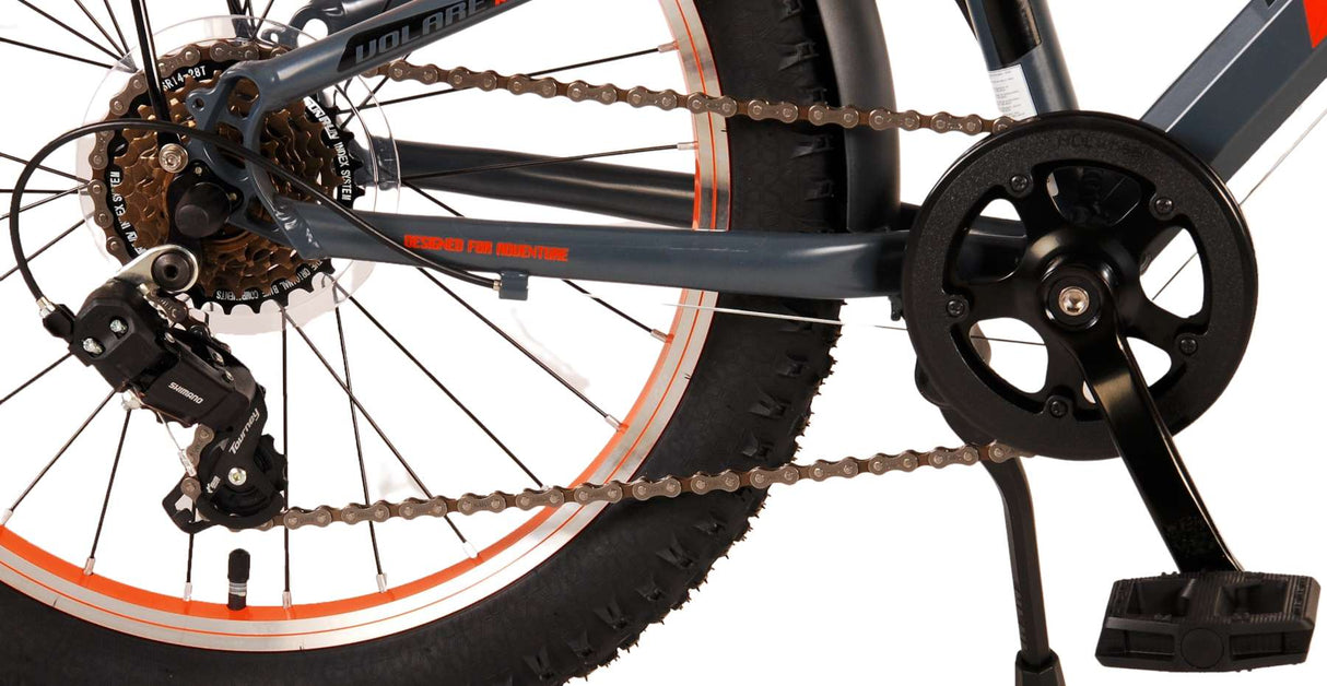 Volare Rocky Kinderfahrrad - 20 Zoll - Grau Orange - 6 speed - Prime Collection