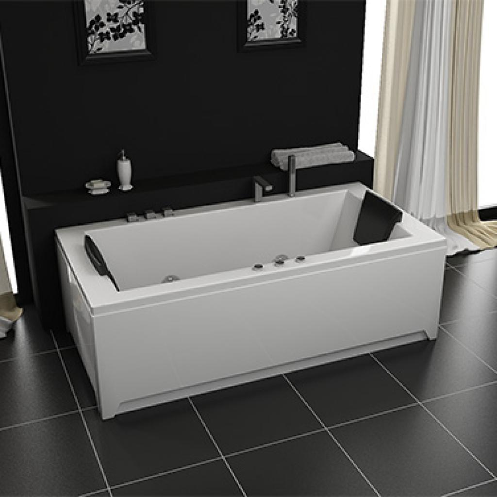 PureHaven Whirlpool 182x90cm Reinigungsprogramm & Lichttherapie elegantes Design Wasserfall 12 Hydrojets