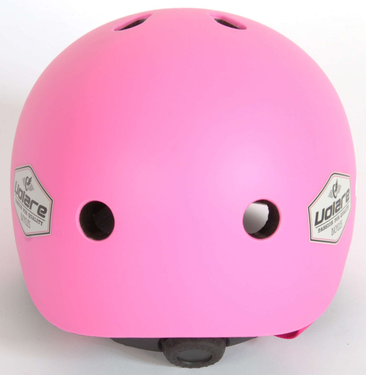 Rückseite Kinderhelm in pink für Mädchen mit Belüftungslöchern