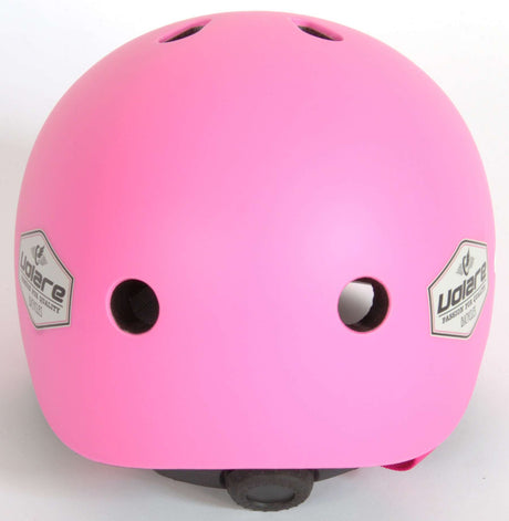 Rückseite Kinderhelm in pink für Mädchen mit Belüftungslöchern