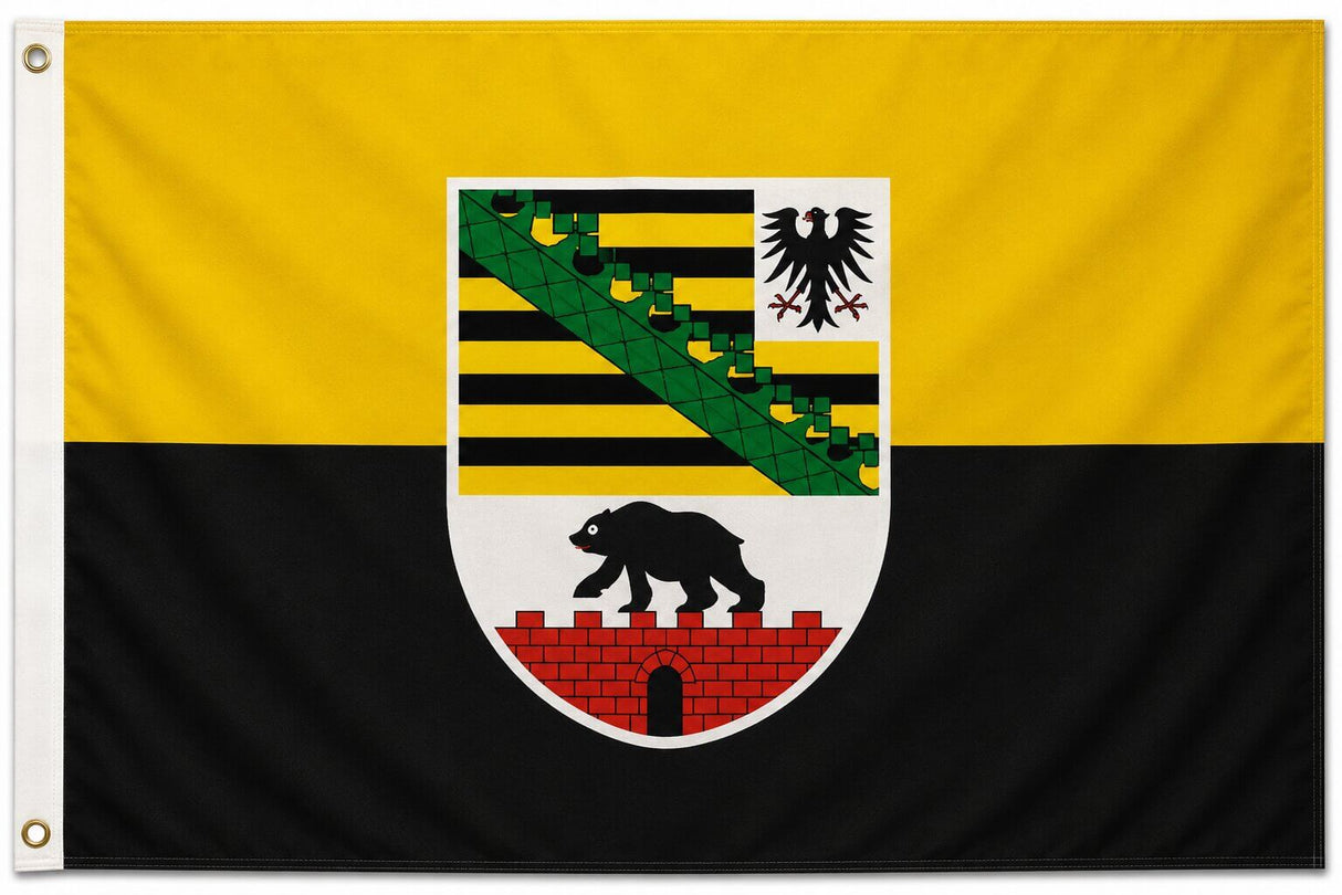 Flagge Sachsen-Anhalt 90 x 150 cm Fahne mit 2 Ösen 100g/m² Stoffgewicht Hissflagge