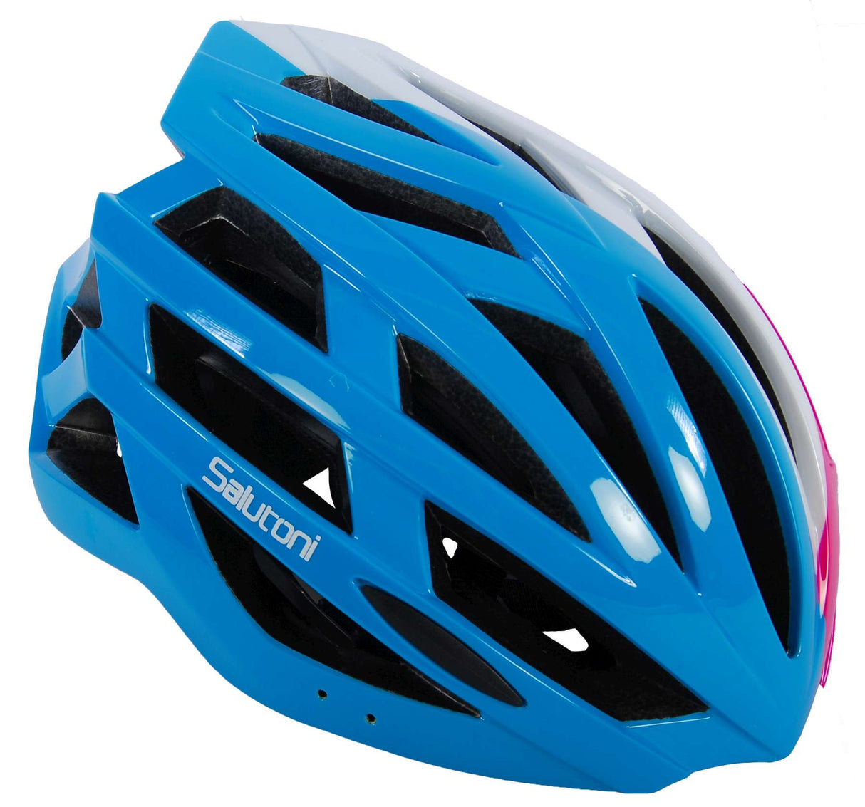 Salutoni Damen-Fahrradhelm - Blau Weiß Rosa - 58-61 cm