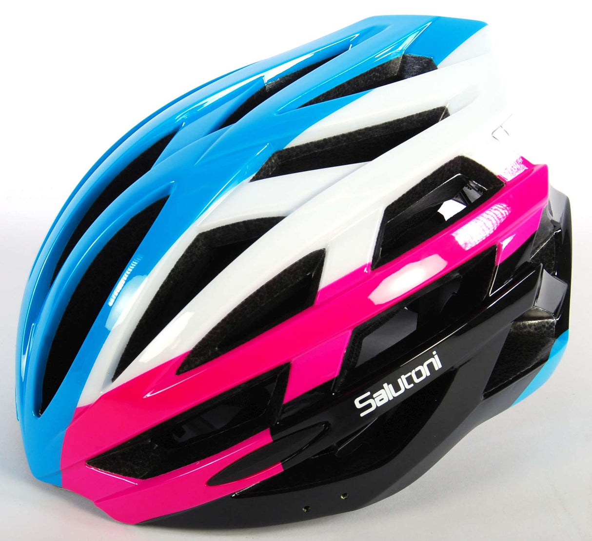 Salutoni Damen-Fahrradhelm - Blau Weiß Rosa - 58-61 cm