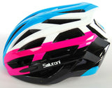 Salutoni Damen-Fahrradhelm - Blau Weiß Rosa - 58-61 cm