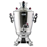 Elektrischer Samowar 3,2 L mit Teekanne 0,9 L – Edelstahl Teekocher Wasserkocher russisch orientalisch für Teezeremonie Garten Camping