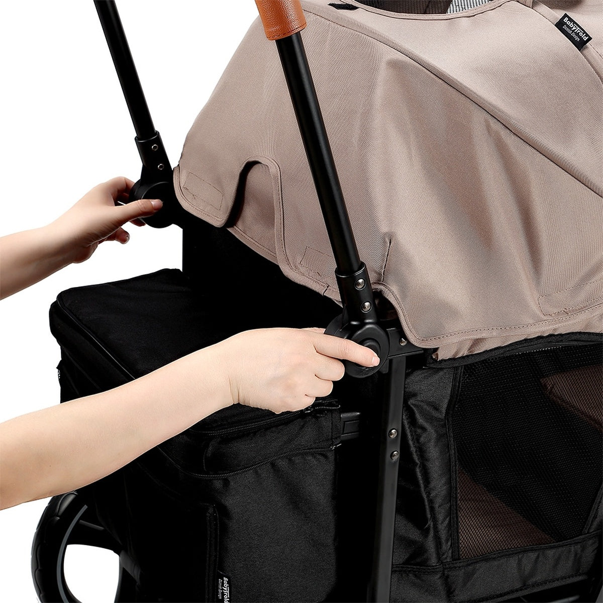 BabyTrold Adventure Bollerwagen für Kinder 2-Sitzer faltbar mit XXL-Verdeck
