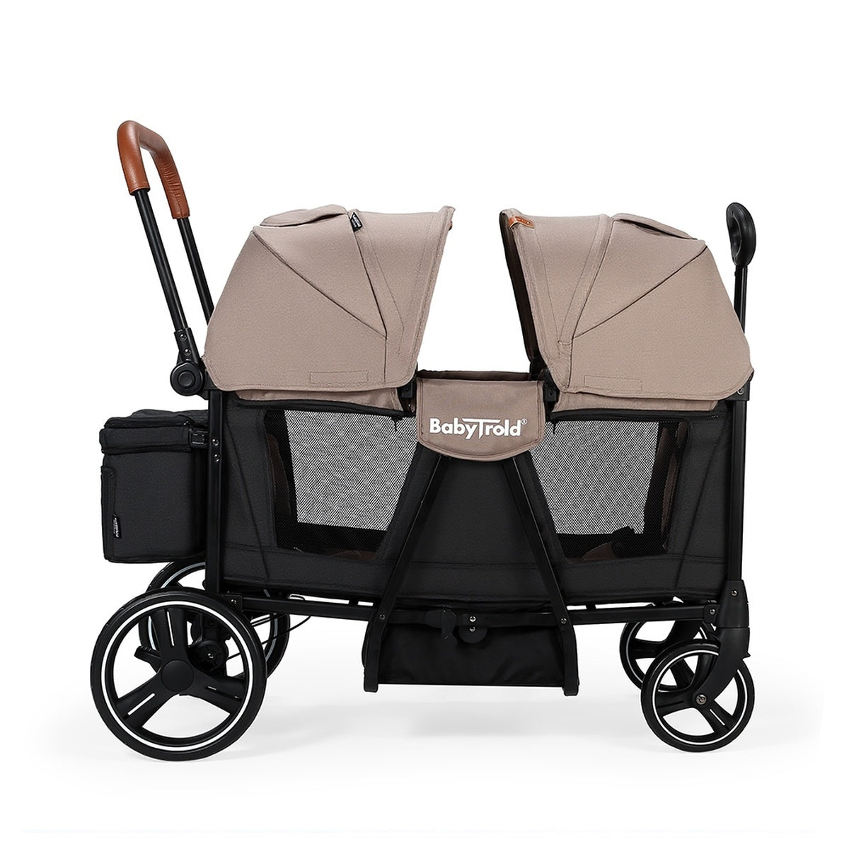 BabyTrold Adventure Bollerwagen für Kinder 2-Sitzer faltbar mit XXL-Verdeck